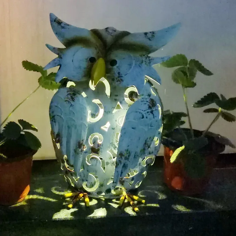 Iron Animal Solar Light Decoration Courtyard Outdoor Lawn Sculpture Owl