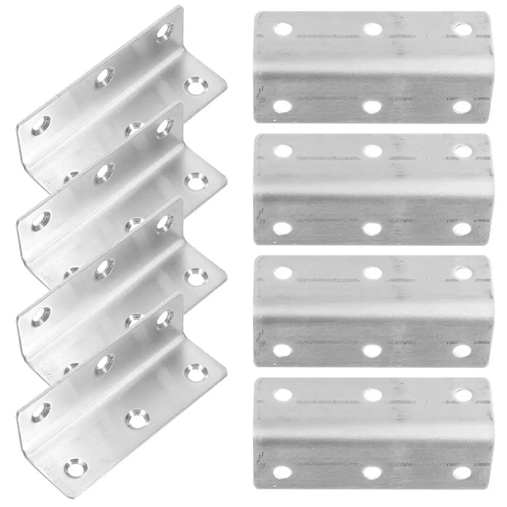 8Pcs Corner Brace Stainless Steel Heavy Duty Angle Brackets Furniture Fixing L Shaped Braces Wood Cabinet Corner Braces