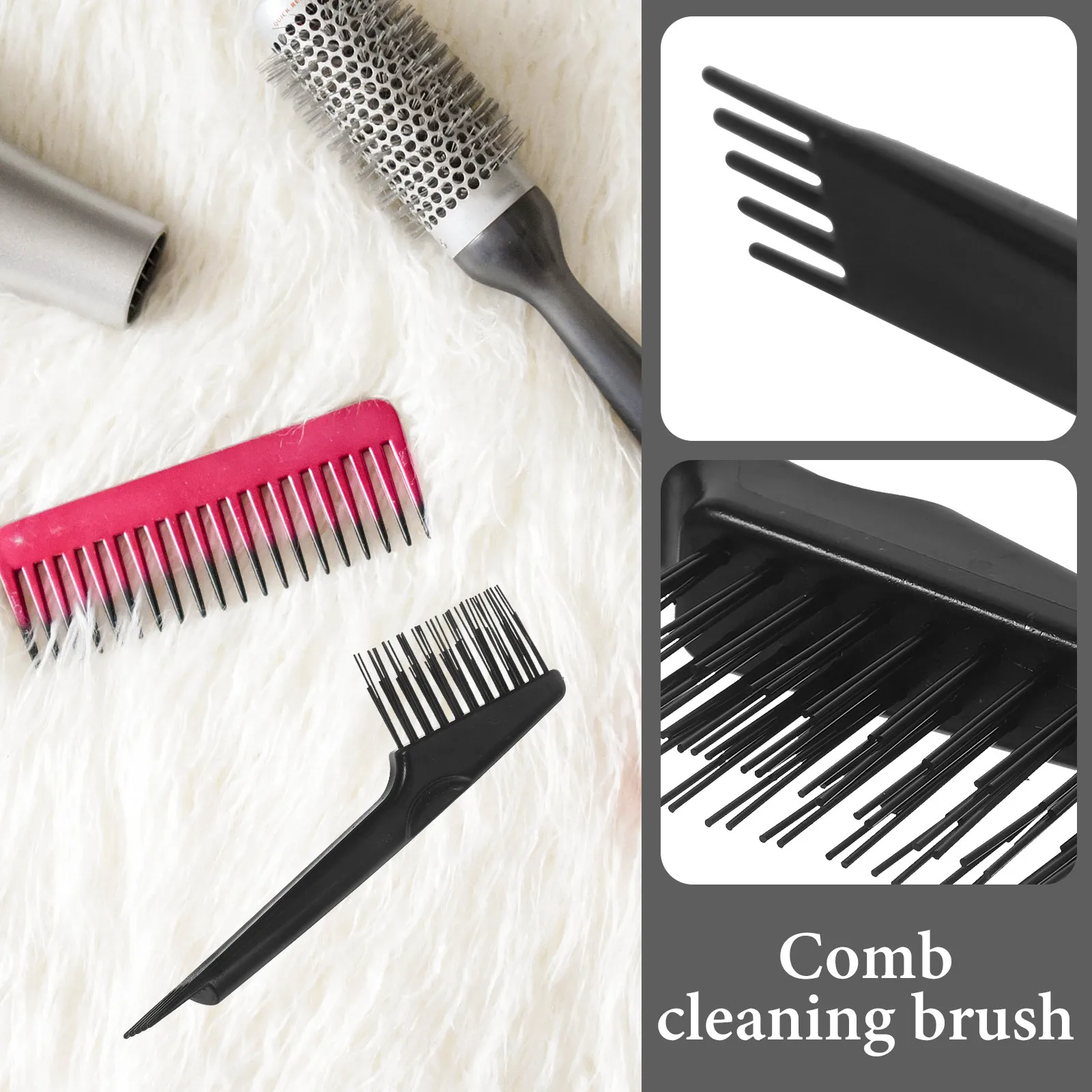 1Pcs Comb Cleaner Plastic Hairbrush Cleaning Tool Efficient Hair Removal Ergonomic Design for Household Salon Comb Maintenance