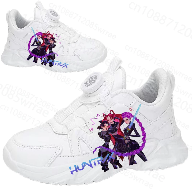 

2025 New KPop Demon Hunters children girl shoes High quality genuine leather running Youth student casual sports shoes