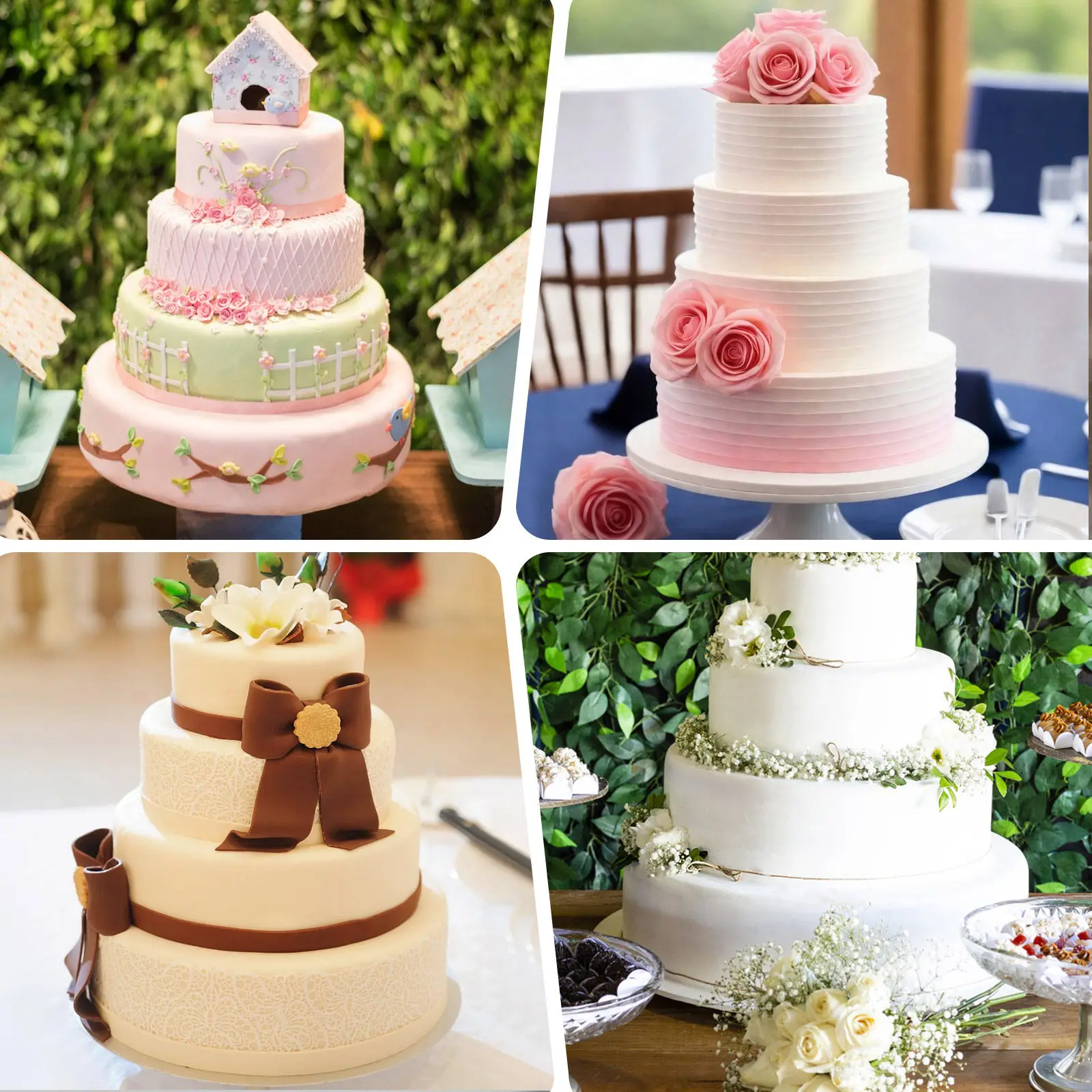 4Pcs Foam Cake Dummies Realistic Cake Size for Decorating Practice Wedding Display Baking Supplies DIY Painting Gluing Sanding