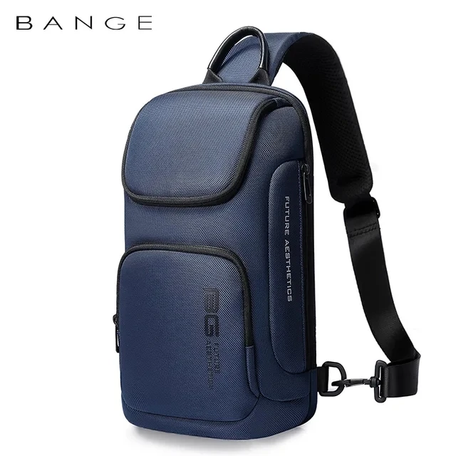 

Bange Men's Waterproof Crossbody Bag USB Oxford Anti-theft Shoulder Sling Bag Multifunction Travel Messenger Chest Pack For Male