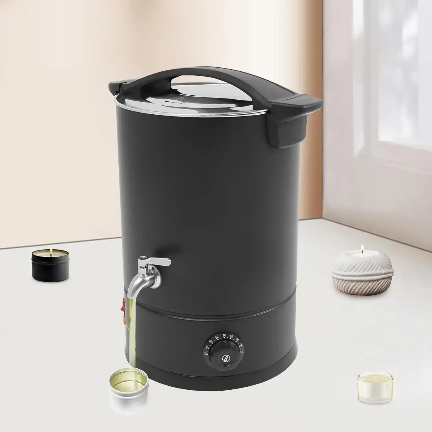 Fondant de cire de bougie 12L équipement de fusion de cire 1800W Pot de fusion de cire électrique fondant de cire de bougie en acier inoxydable