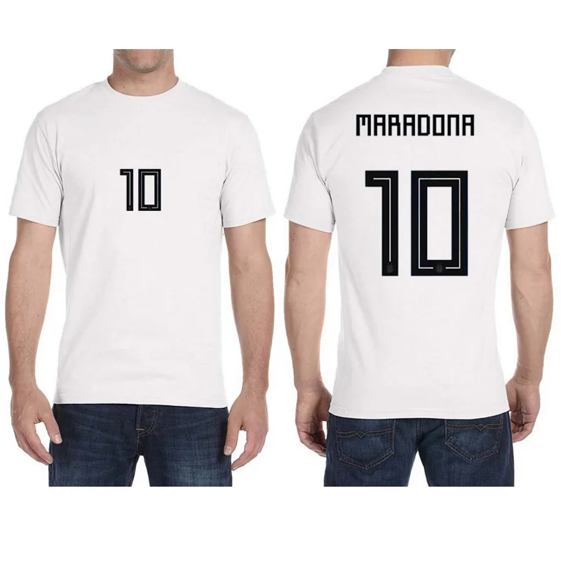 New fashion T-shirt with name diego maradona blue white 10 t shirt for argentina fans gift summer short sleeve  tops