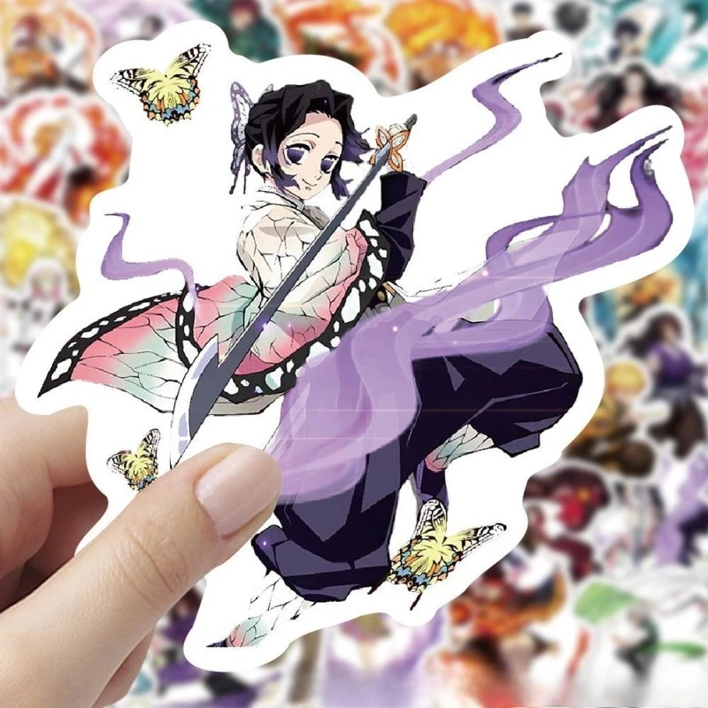 Dämonentöter Übertreibung Shinobu Rengoku Kyoujurou Tanjiro Kamado Aufkleber kreative hochwertige Notizbuch-Desktop wasserfeste Aufkleber – Detail 5