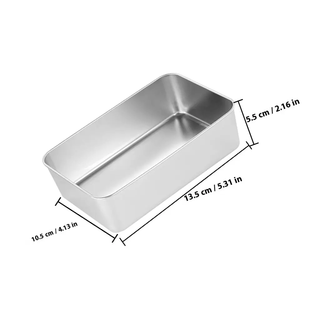 2Pcs Rectangle Stainless Steel Baking Pan Non-Stick Heat Resistant for Cakes Bread Tiramisu Cookies Desserts Kitchen Baking Tray