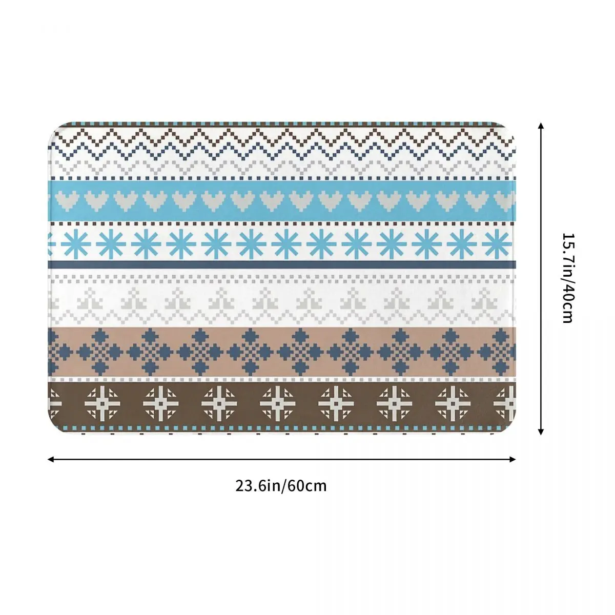 Bedroom Mat FAIR ISLE Brown Doormat Kitchen Carpet Balcony Rug Home Decoration