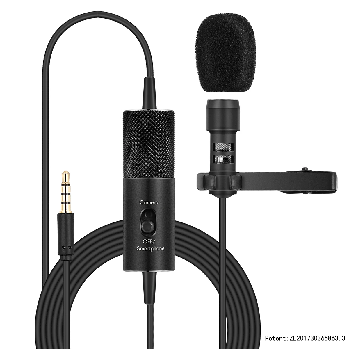 

Condenser Lavalier Lapel Clip-on Microphone 3.5mm cable: 6M Mic For PC mobile phone DSLR Camera YouTube Recording Streaming