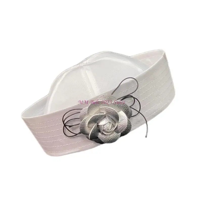 

49ME Кепка Sailor Captain Нежные капитанские шляпы с сексуальной камелией для выступлений на сцене