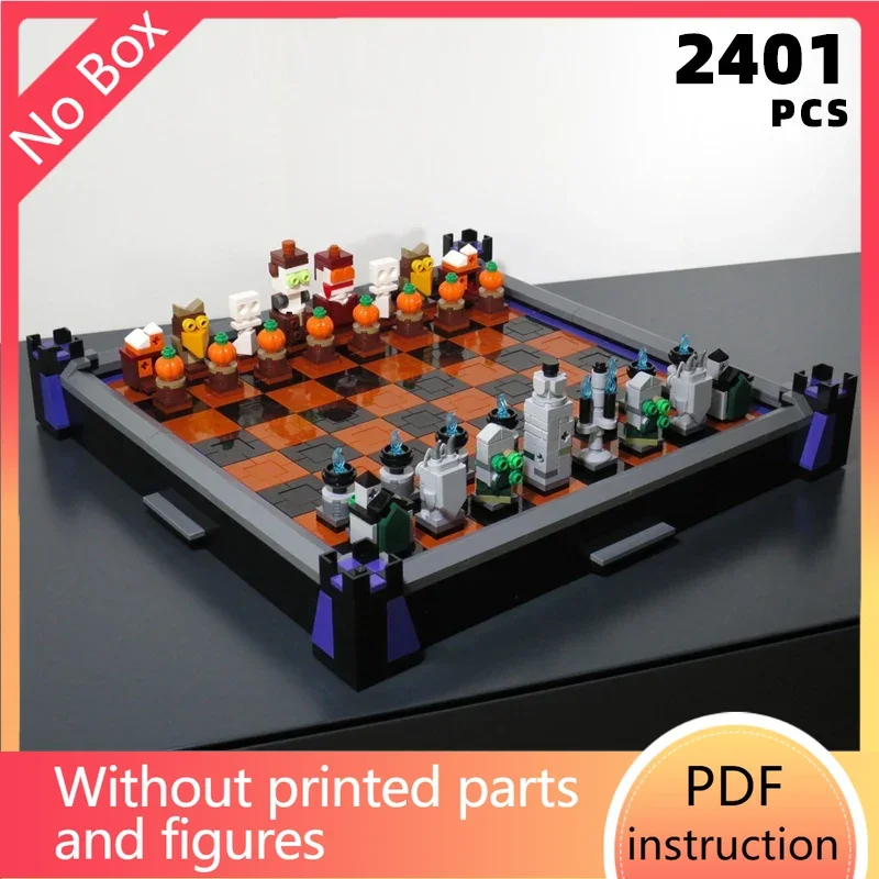 

Роскошные шахматные наборы для творчества на Хэллоуин, кирпичи, роскошные шахматные блоки, кусочки досок, высокое качество, подарок, игрушка, украшение, mocРождество