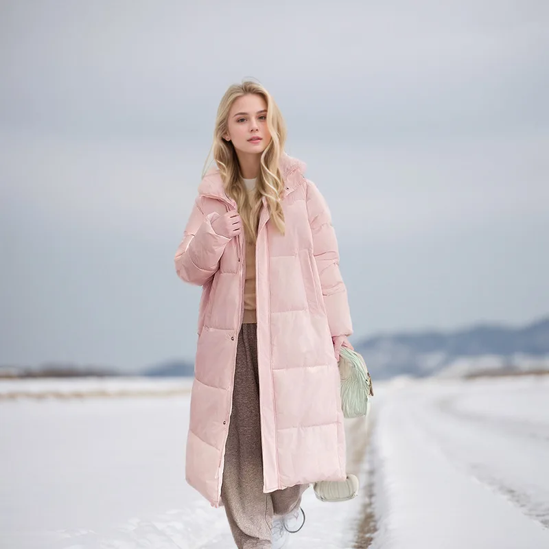 

Bestseller Winter Lady's Quilted Jacket Single Breasted Zipper Fly Hooded Long Coat For Women Thickened Windproof Female's Top