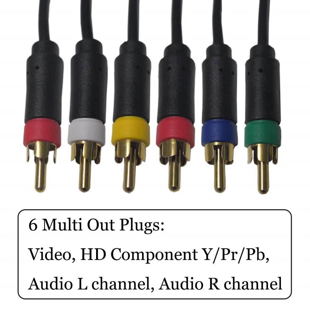 Kabel audio-wideo komponentowy do PS2/ PS3/ PS3 Slim, HD multi-out kompozytowy kabel audio-wideo RCA kabel do Sony Playstation 3/2