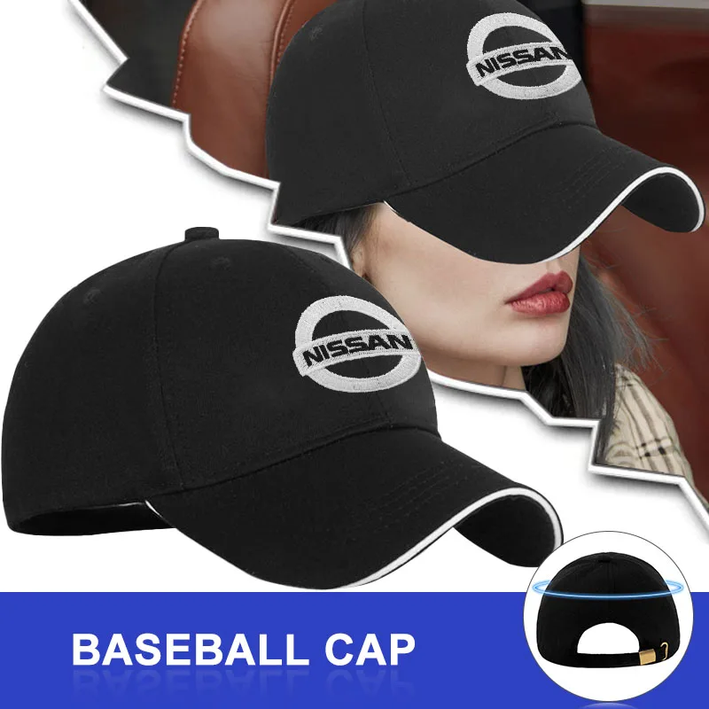 Car Baseball Cap Peaked Cap Adjustable Unisex Summer Shade Hat For Nissan Tiida Sylphy Teana X Trail T30 T32 Almera Qashqai J10