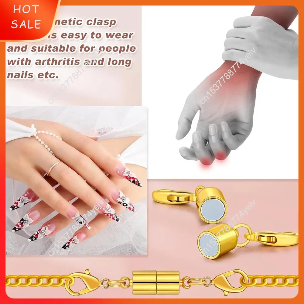 24 قطعة المشابك والإغلاق قلادة مغناطيسية ارتفع جولة أسطواني مجوهرات مشبك مغناطيسي موصل قفل للقلائد A62X