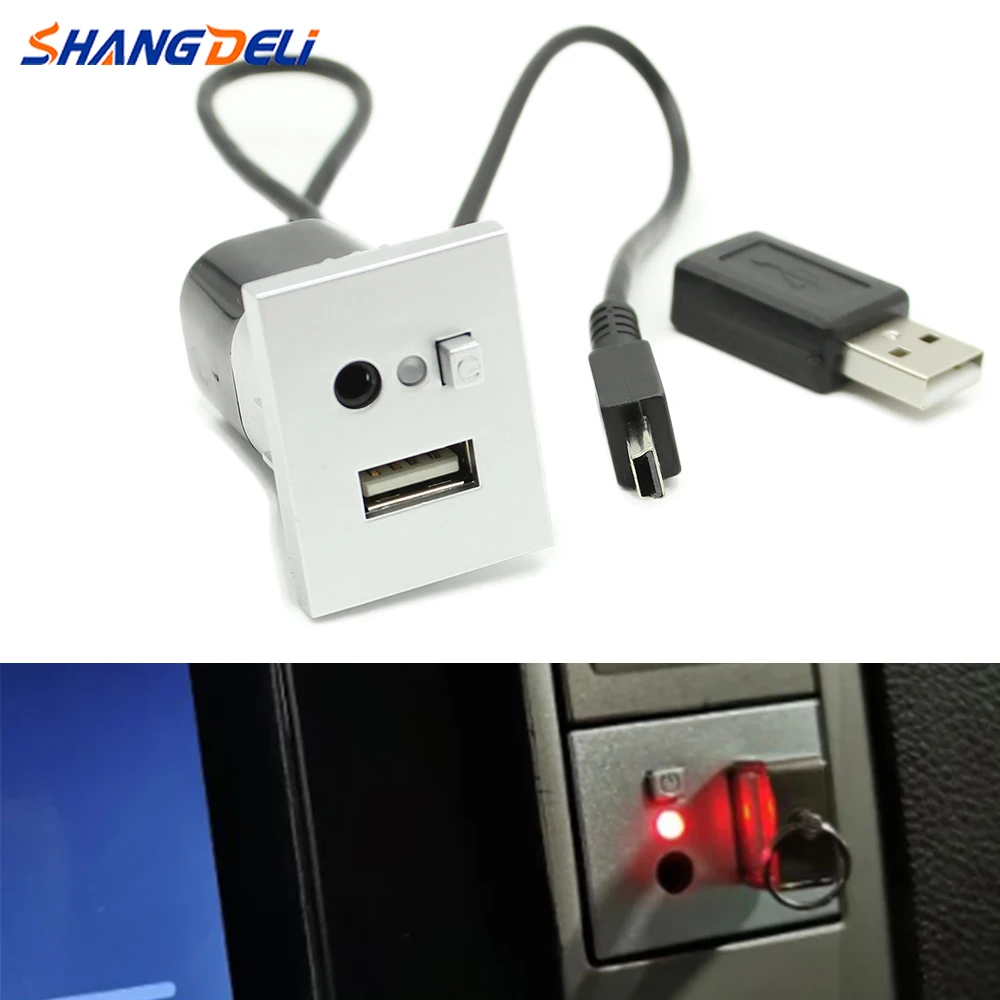 1 قطعة صالح لفورد فوكس II MK2 2009 2010 2011 سيارة الفضة USB المدخلات محول الصوت راديو U-القرص فلاش المقبس واجهة كابل