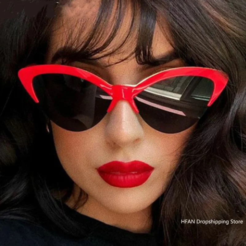 2024 Female Cat Eye Sunglasses Designer Luxury Red Cat eye Glasses for Women Vintage Gradient Ladies Eyewear