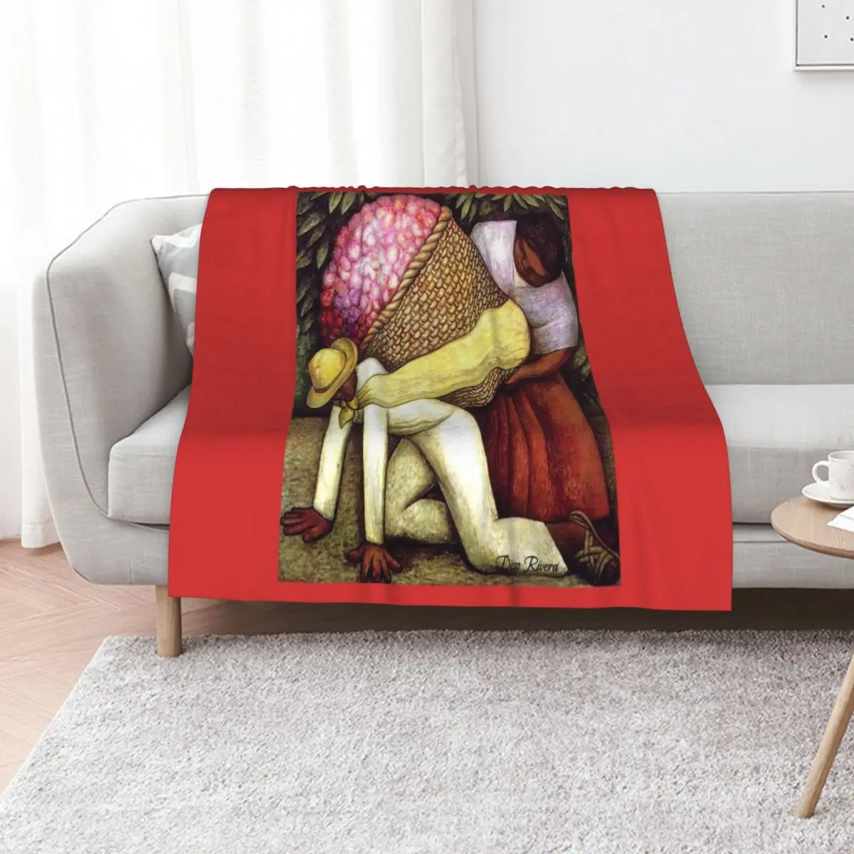 Famous Artist: Diego Rivera - The Flower Carrier (1935) Throw Blanket Kid'S Nap Fashion Sofas Moving Cute Plaid Blankets