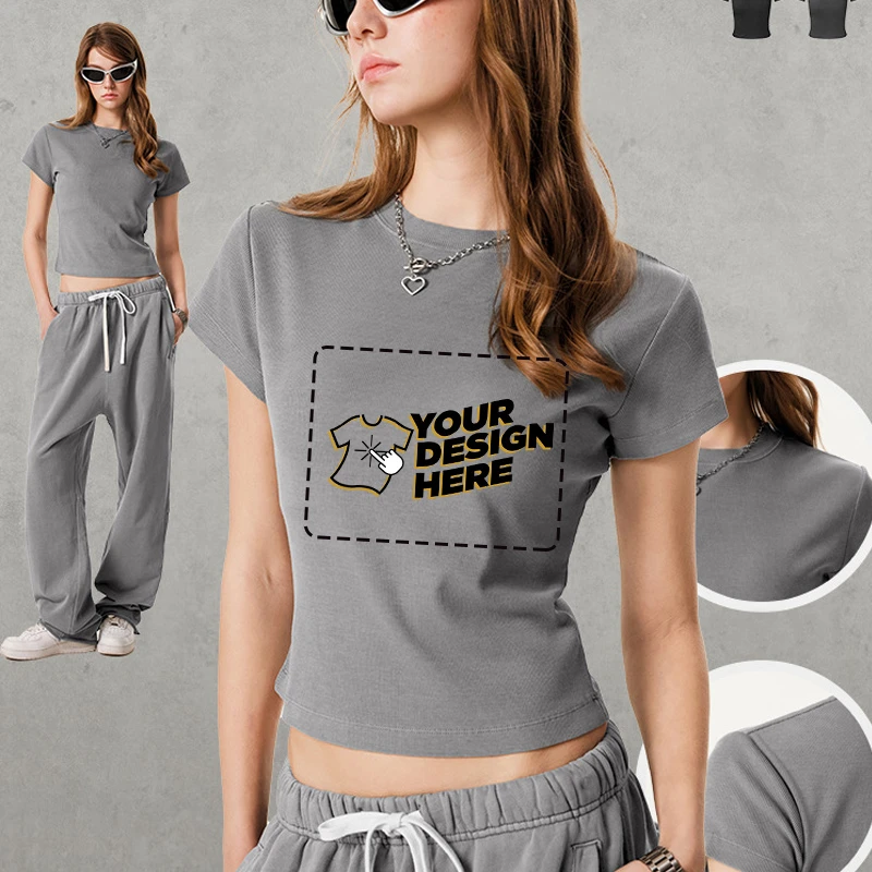 شحن شعار مخصص الأساسية الداخلية يرتدي الخارجي سليم صالح سليم صالح جولة الرقبة أعلى الكتف الرياضة قصيرة الأكمام تي شيرت