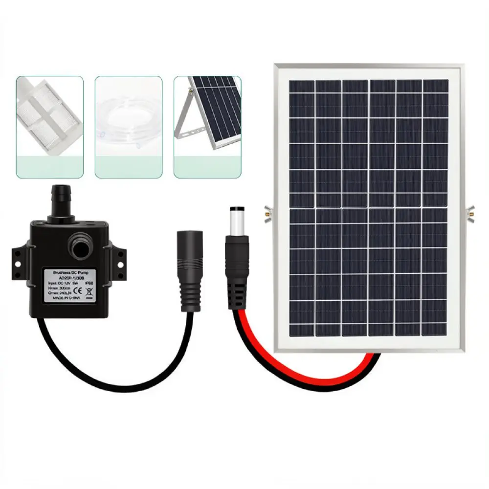 12V Solar Water Pump For Outdoor Pond Fountain Filtration Submersible Pump For Garden Rockery Water Feature Circulation