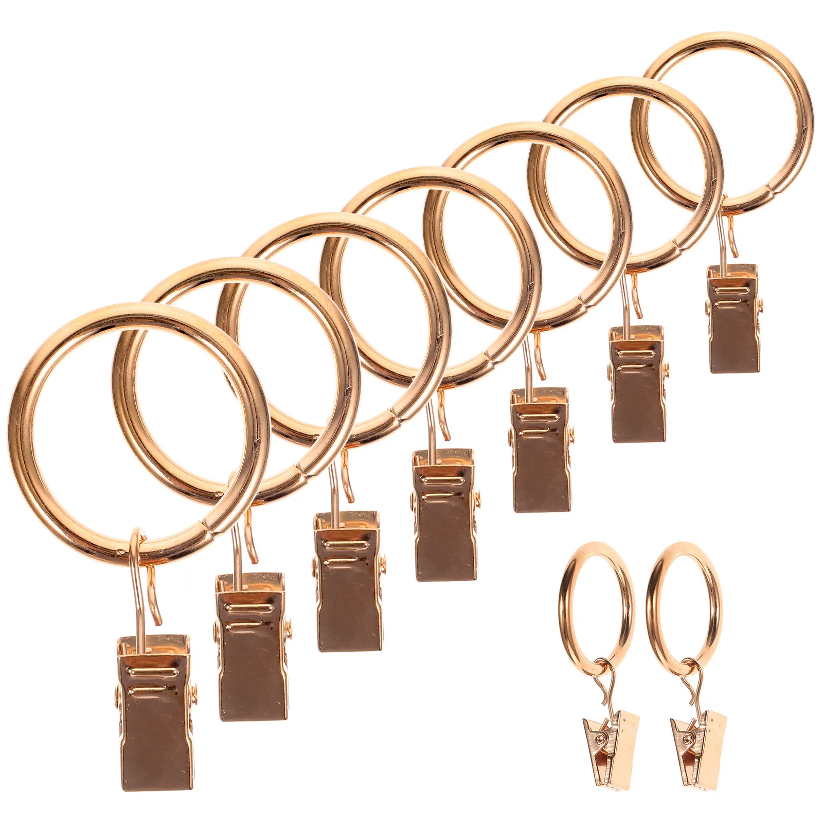 40Pcs Curtain Rings Clips Heavy Duty Metal Easy Install for Home Hotel Shower Drapery Curtain Rings with Clips