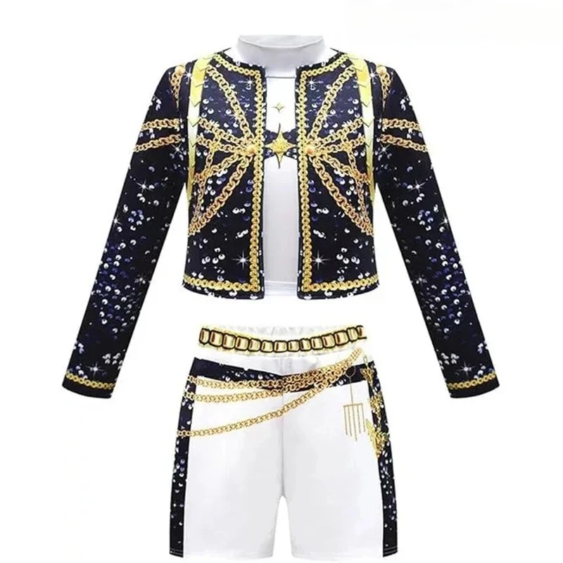 Bambini Mira Rumi Zoey Abiti da palcoscenico Cosplay Costume nero Ragazze Uniforme Festa di Halloween Giochi di ruolo Stampati Abiti eleganti