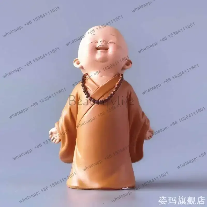 PG   huineng little monk zen ornament laughing buddha samgha doll small statue maitreya   bonsai figure mini decoration