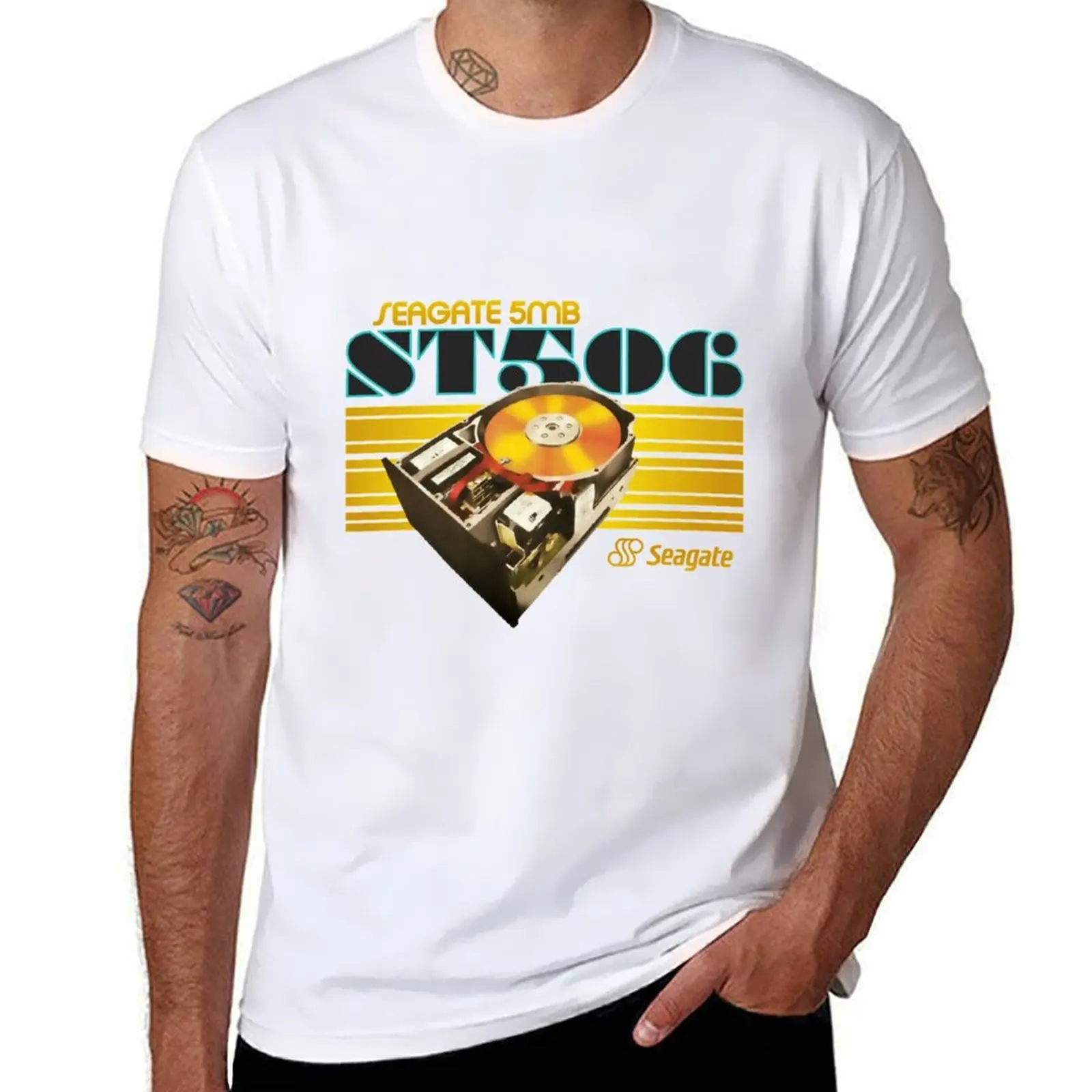 

Seagate ST-506 Hard Disk T-Shirt Plus Size Gym Sports T-Shirt