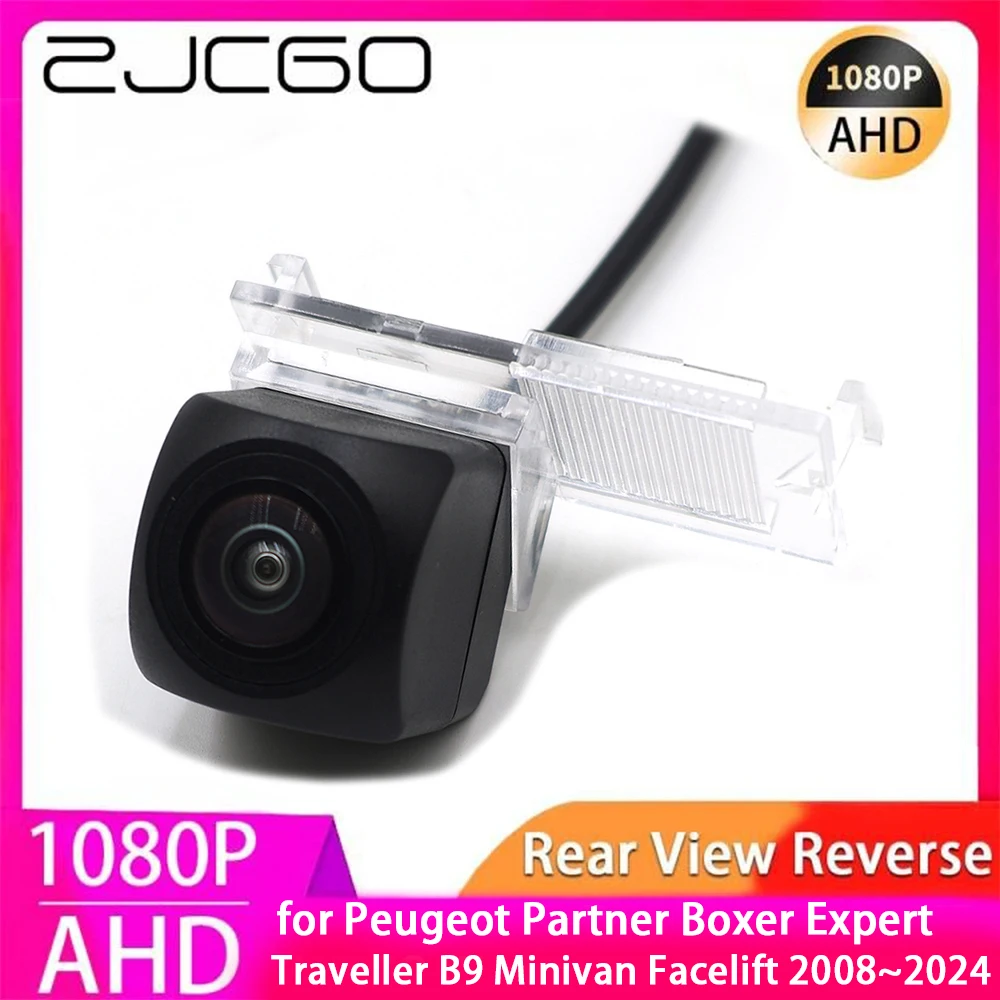 

ZJCGO AHD 1080P Parking Back up Car Rear View Camera for Peugeot Partner Boxer Expert Traveller B9 Minivan Facelift 2008~2024