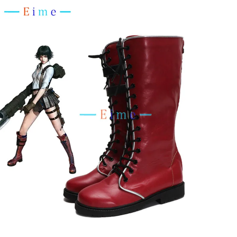Lady Mary Cosplay Shoes Red Halloween Carnival Boots Anime Accessories PU Leather Shoes Cosplay Props Custom Made