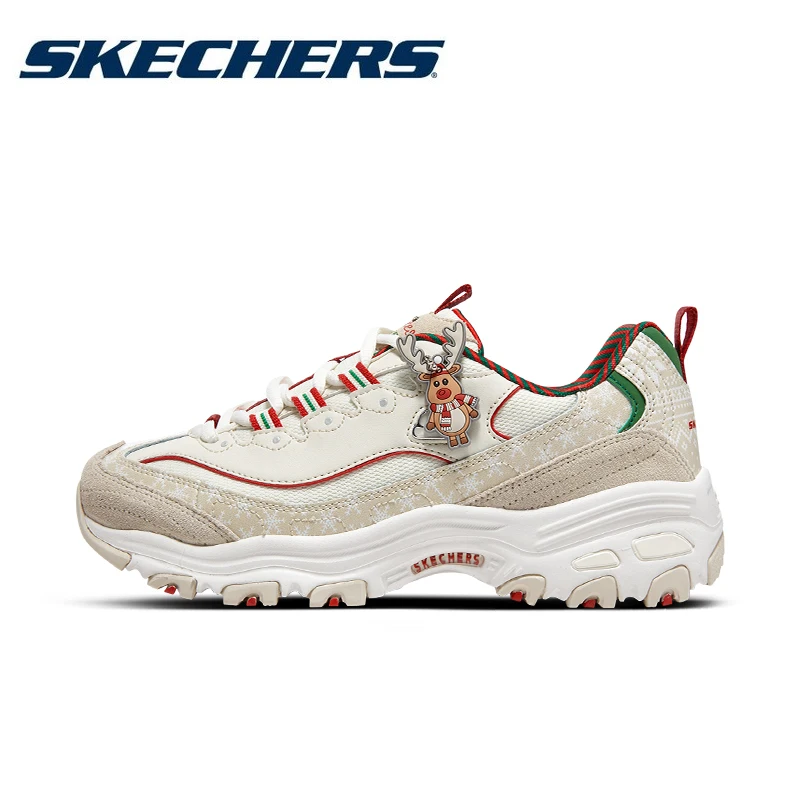 Skechers Shoes for Women D\'LITES Fashion Sneakers Shock-absorbing Comfortable Christmas Elements Female Casual Chunky Sneakers