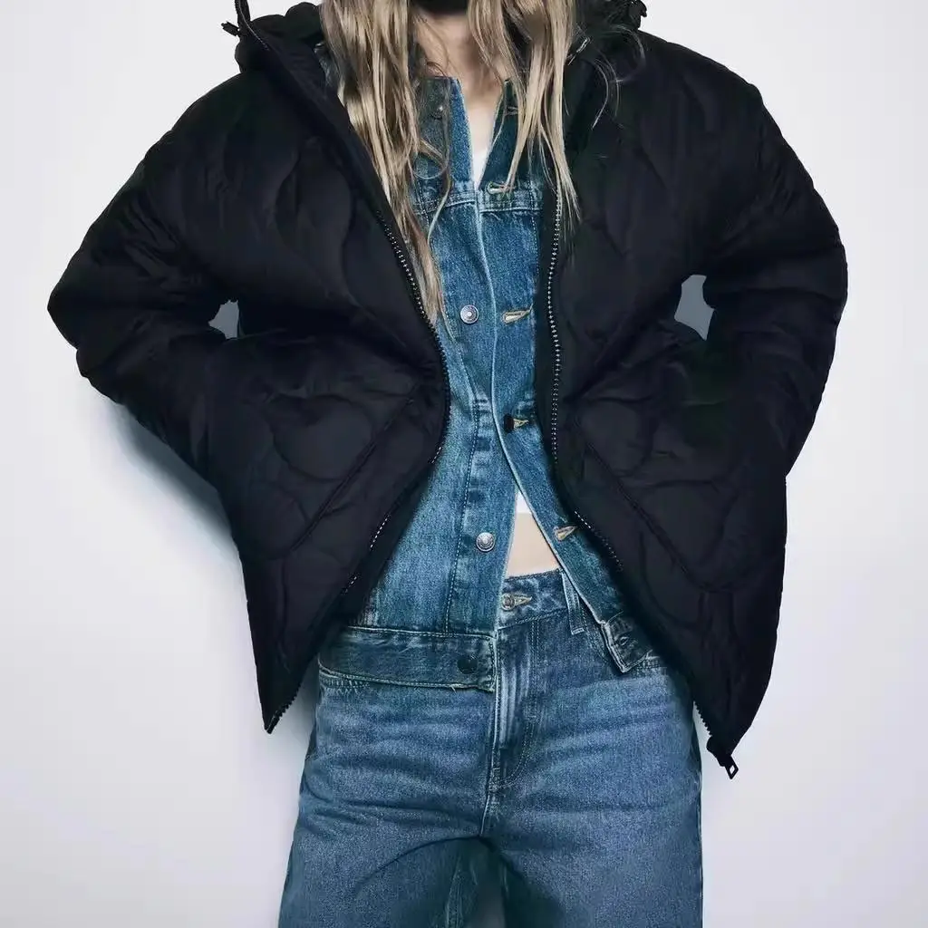 

Faionable Long Hooded Jaet New Autumn Winter Women's Clothing Versatile Cotton Outerwear Comfortable Commute Sle Regula...