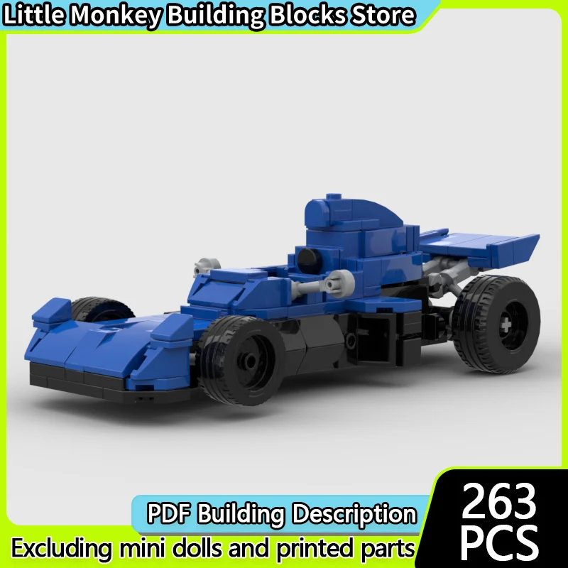 

City Car Model MOC Building Bricks Blue Single Seat Racing Car Modular Technology Gifts Holiday Assemble Children Toys Suit