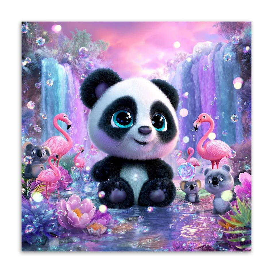 RUOPOTY Diamond Painting Wall Decor Diamond Painting Kits For Beginners Panda Full Round Diamond Art Create Wall Art Decorative