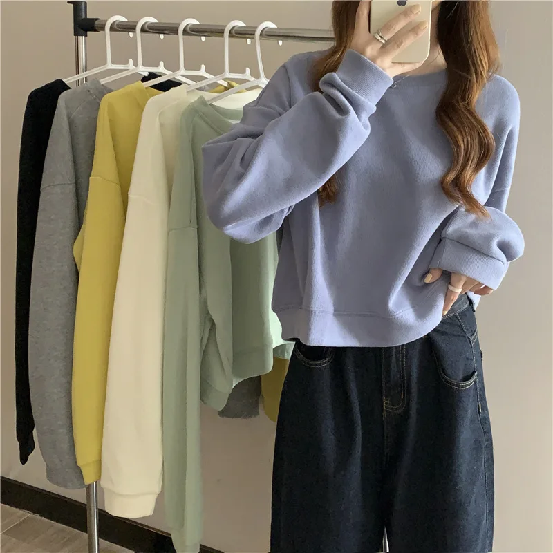 Long-sleeved Short T-shirt Women's New Design Niche Tops Versatile Sweater Women Clothing Youth Blouses Deals