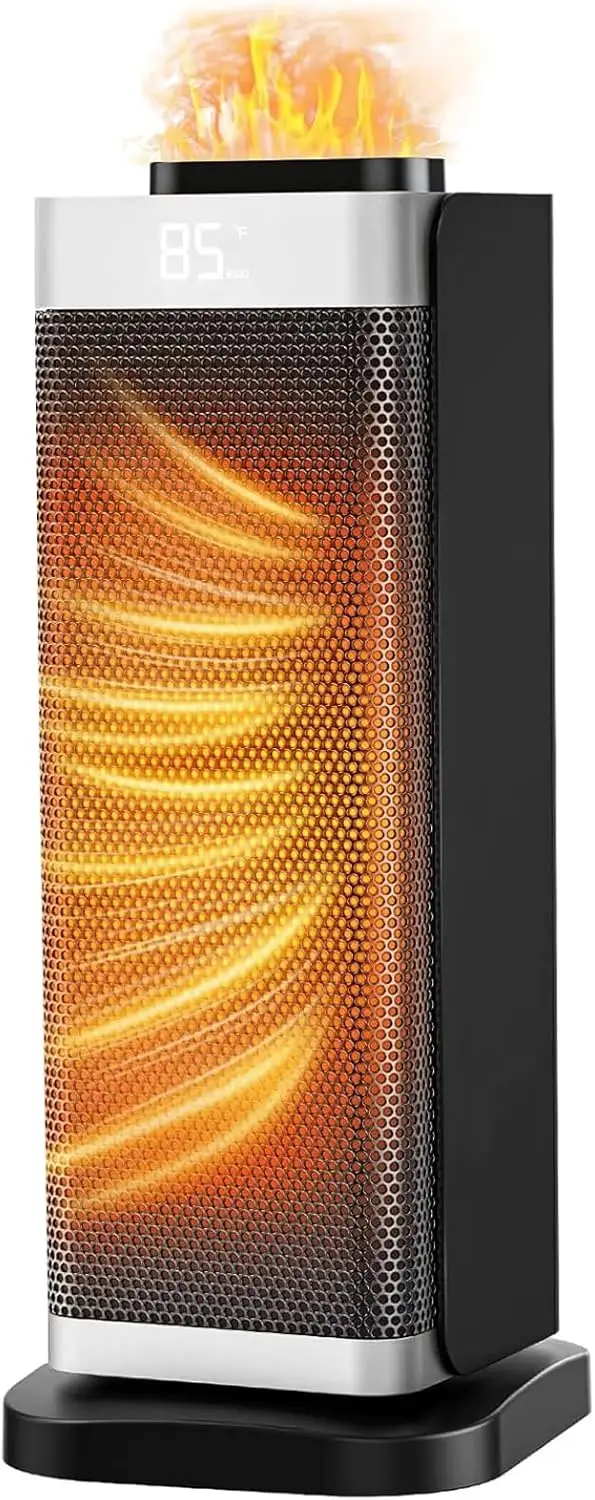 

Портативный обогреватель 3-в-1 с увлажнителем и подсветкой, термостатом, 70 ° Осцилляция, 12-часовой таймер, сверхтихий для спальни или