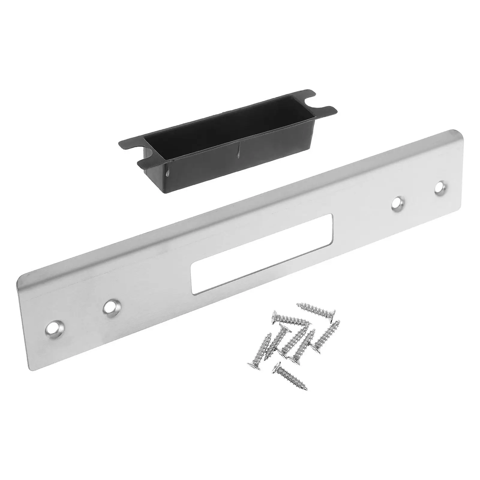 

1Set Door Guide Lock Plate Heavy-Duty Latch Guard Stainless Steel Security Lock Plate for Interior Exterior Wooden Doors Anti