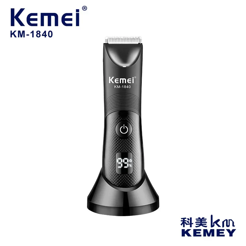 Kemei-男性と女性のための完全な電気シェーダー,充電ベース付きの防水シェーバー,多機能,KM-1840