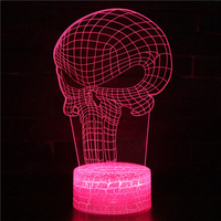 Nighdn Halloween Decorative Lights Skull LED Night Light 7 Color Changing USB Table Desk Lamp Home Room Decor Gift for Kids