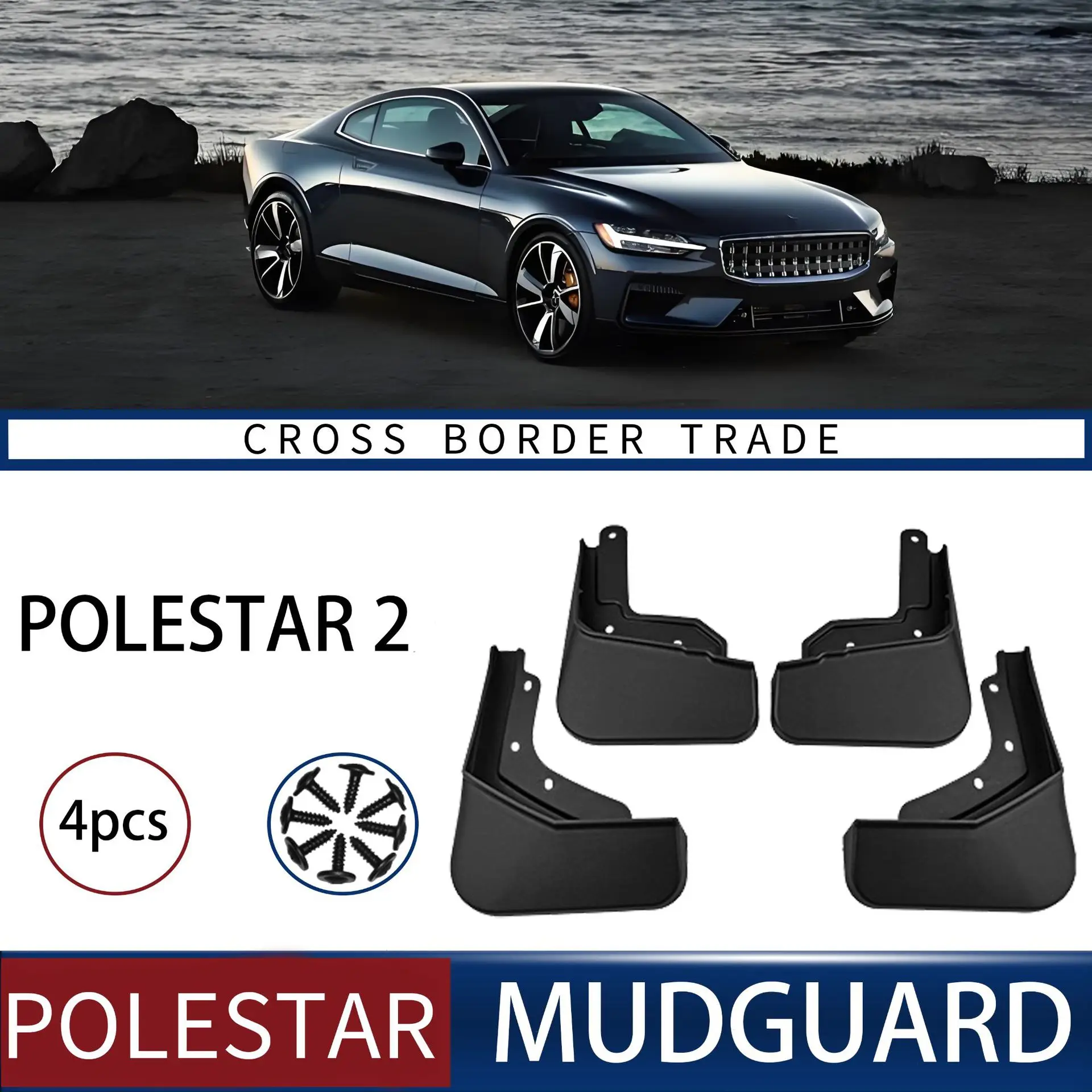 

FOR Polestar 2 Car Molded Mud Flaps Splash Guards Mudguards Front Rear Styling Front Rear Car Accessories Auto Parts