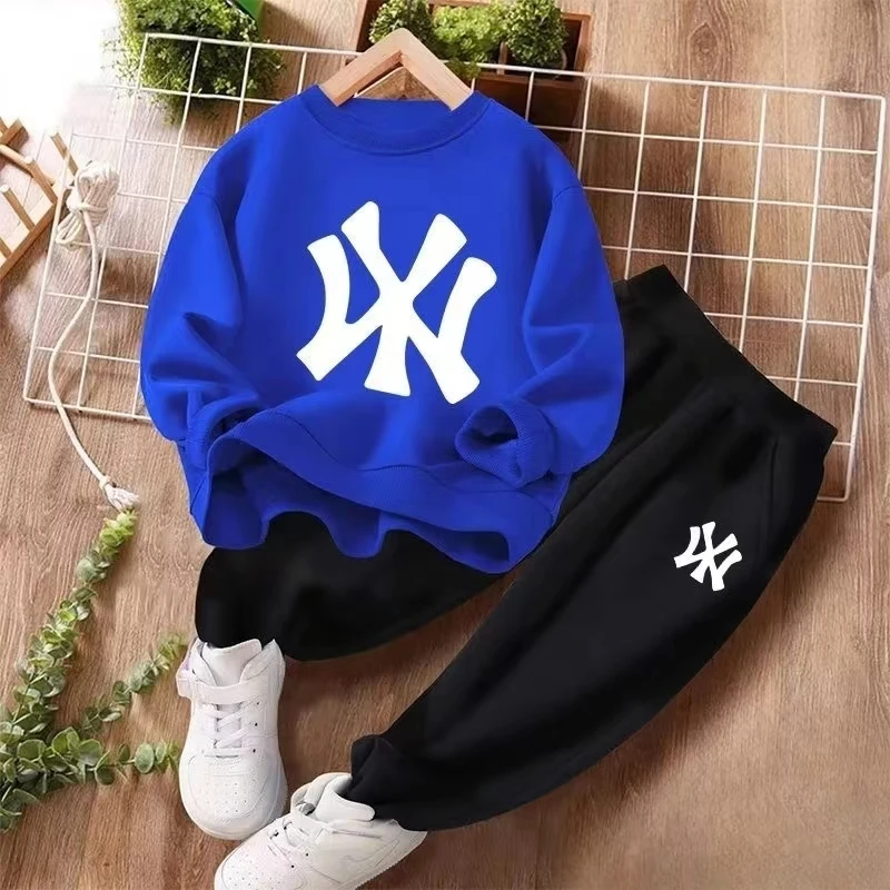 Autumn Baby Girl Boy Clothes Set Children Sports Letter Printing Sweatshirt Top and Pants Buttom Two Piece Suit Tracksuit