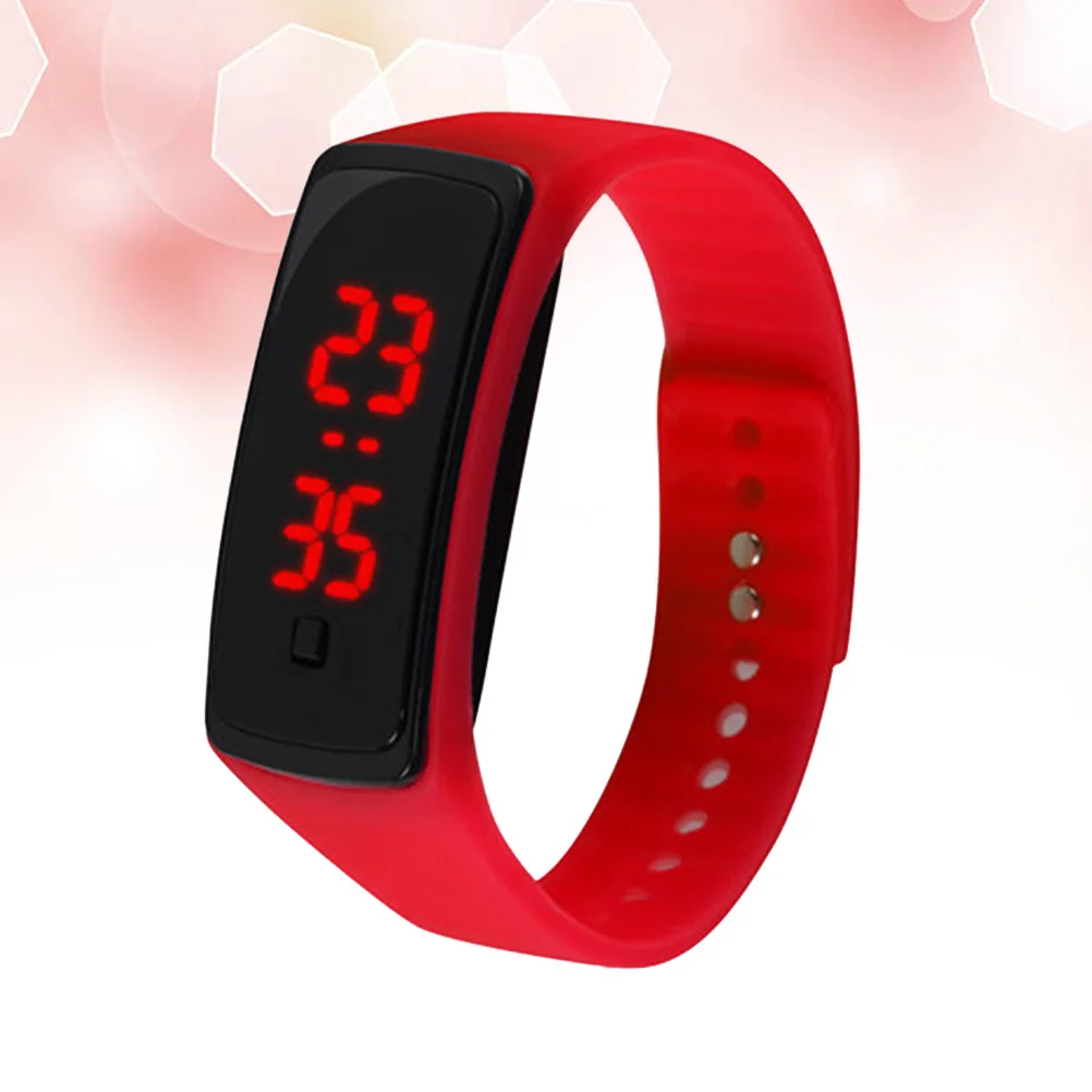 Watches 's Sports Running Silicone Band LED Bracelet Digital Red Student
