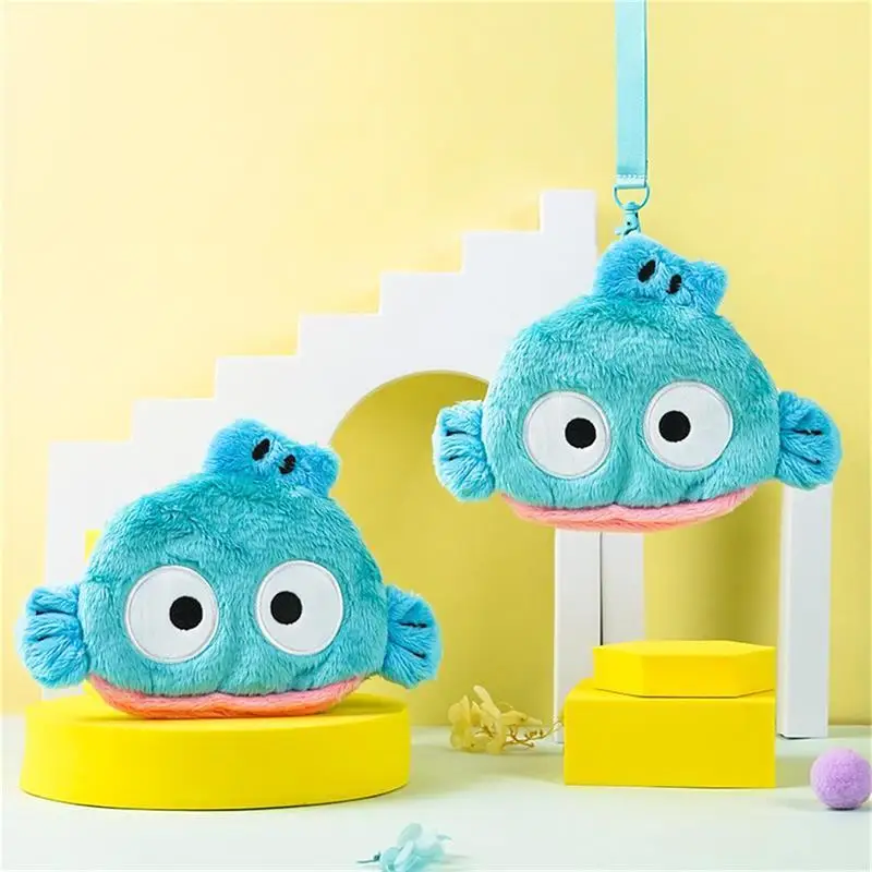 Sanrio kawaii hangydon bolsa de ombro de pelúcia bonito anime carteira decoração ao ar livre pendurado saco presente de aniversário do feriado da menina