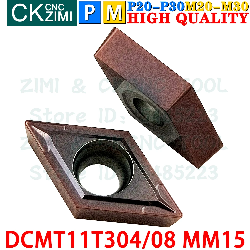 DCMT11T304 MM15 DCMT11T308 MM15 Carbide Inserts External Internal Turning Inserts Tools DCMT 11T3 CNC Metal Lathe Cutter Tools