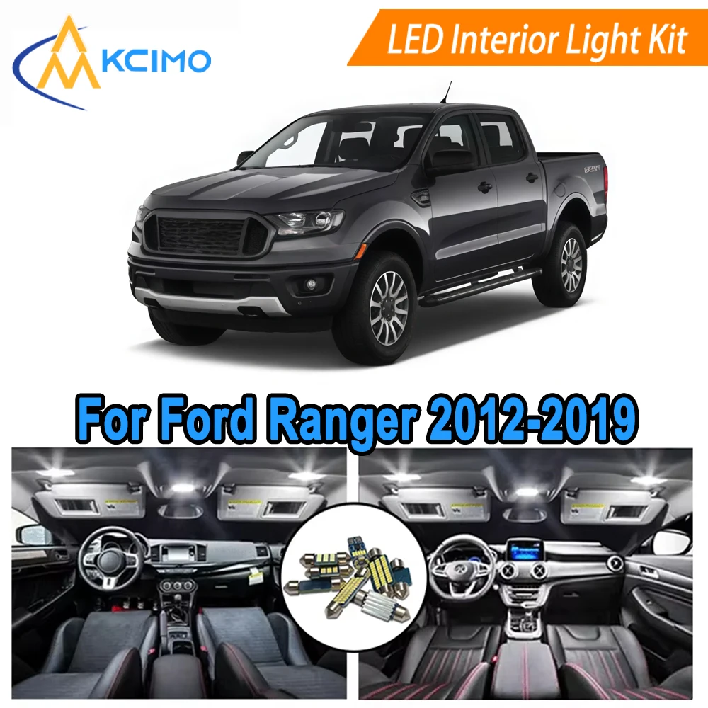 

LED Interior Light Bulbs For Ford Ranger (2012-2019) Super Bright 6000K White/Blue, Map Dome Door Trunk License Plate Lights