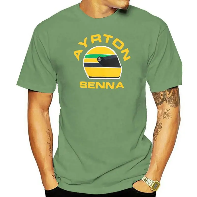 Ayrton Senna T-Shirt Racing Mens cool tops O Neck Tee Shirt