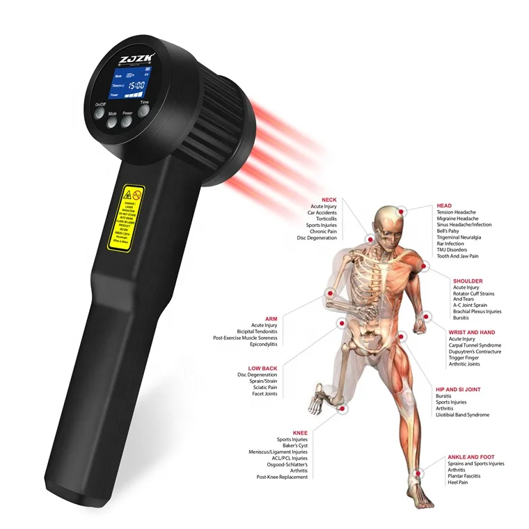 808nm and 650nm lllt cold laser physical therapy instrument for deep tissue treatment