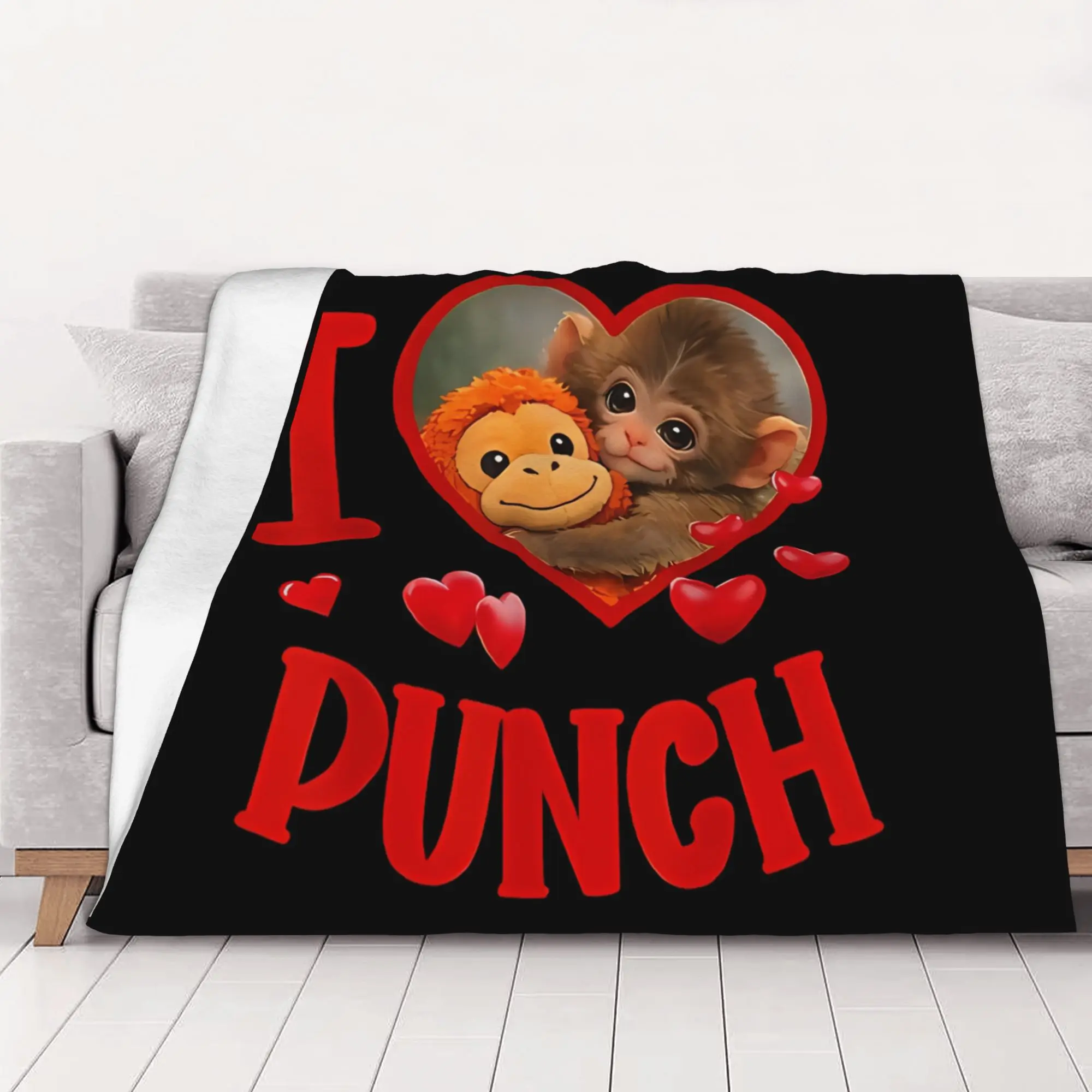 1PC Heart Aesthetic Cute monkey hugging plush home room decorations Winter Blankets for Adults Bedding Home Interior Sofa Knee