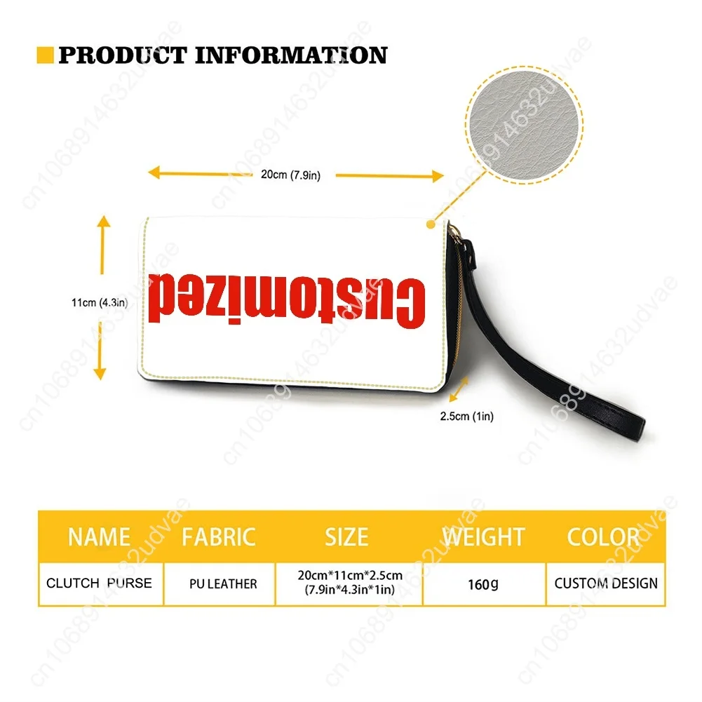 Manowar Heavy Metal Band Custom Purse Mens Womens Teenagers Zipper Long Wallets Double Print  Portable Wallet Gift Bag