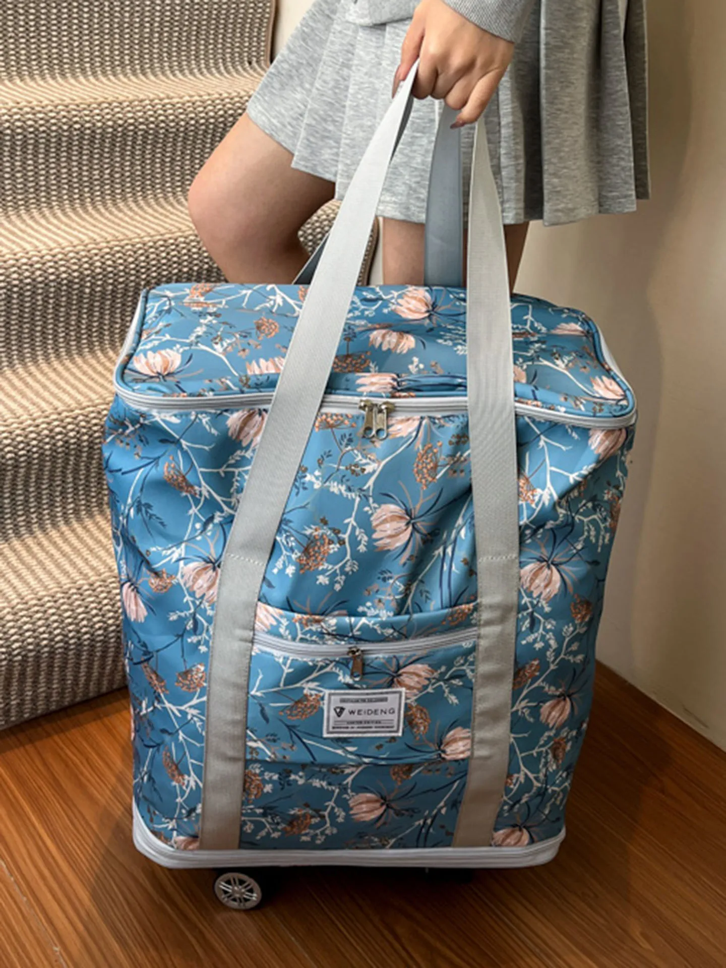large-capacity-travel-bag-with-wheels-double-shoulder-women's-backpack-folding-clothes-bag-handbag-for-business-trips-and-vac