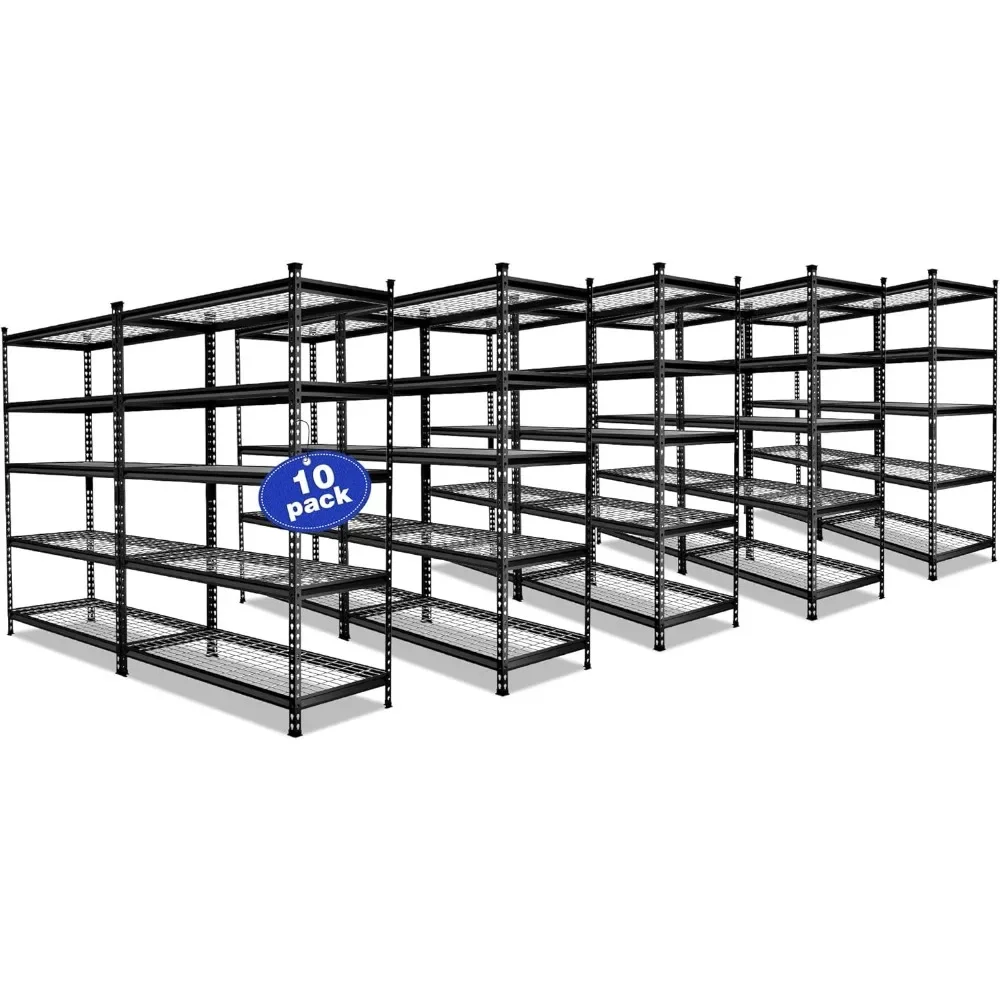 5-Tier Metal StorageWarehouse Shelf, Adjustable Storage Rack Heavy Duty Shelfs, 4000 Lbs Load Capacity, Warehouse Shelf